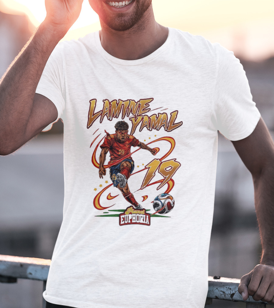 Lamine Yamal Number 19 Planet Euphoria Football T-Shirt