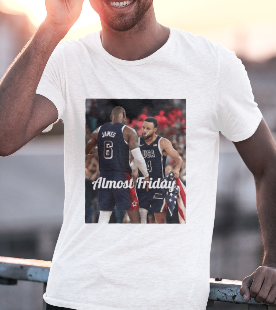 LeBron James Stephen Curry USA Basketball Almost Friday Team Spirit T-Shirt