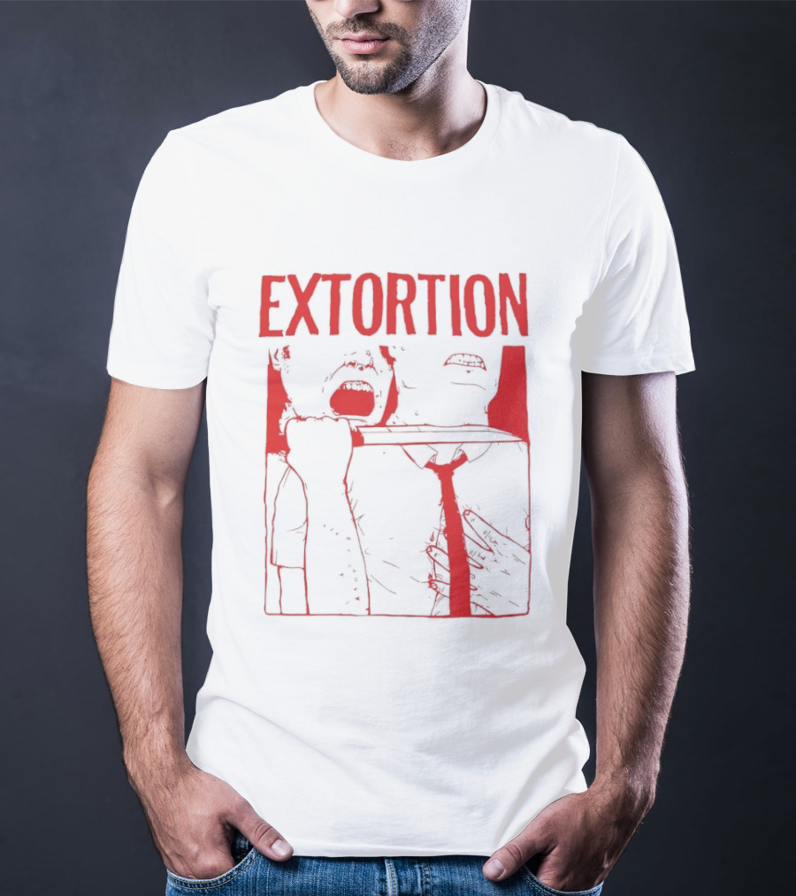 Extortion Throat Slit Dark Horror Red Grunge Aesthetic T-Shirt