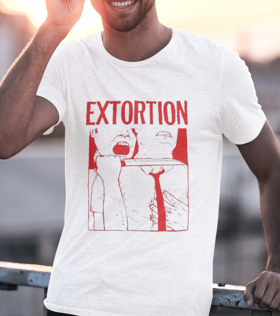 Extortion Throat Slit Dark Horror Red Grunge Aesthetic T-Shirt