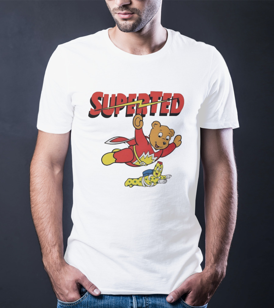 Superted And Spot 80s Cartoon British Animation Flying Characters T-Shirt