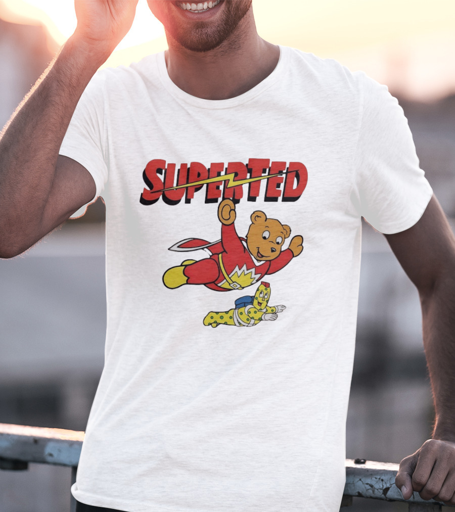 Superted And Spot 80s Cartoon British Animation Flying Characters T-Shirt