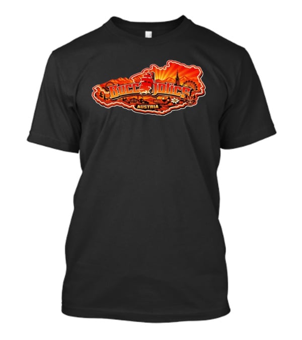 Buccaholics Austria Map With Mountains And Ferris Wheel T-Shirt
