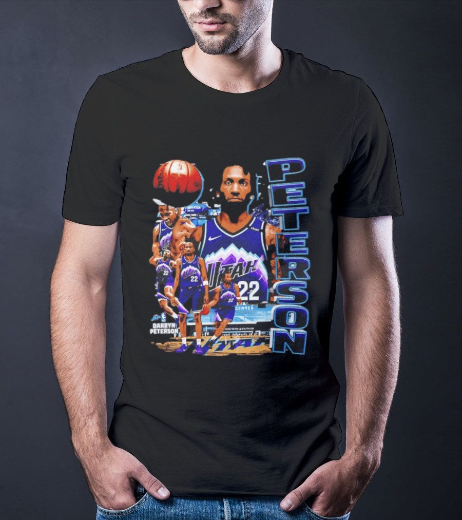 Utah Jazz Darryn Peterson NBA Player Collage Peterson 22 T-Shirt