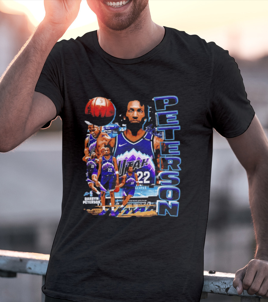 Utah Jazz Darryn Peterson NBA Player Collage Peterson 22 T-Shirt