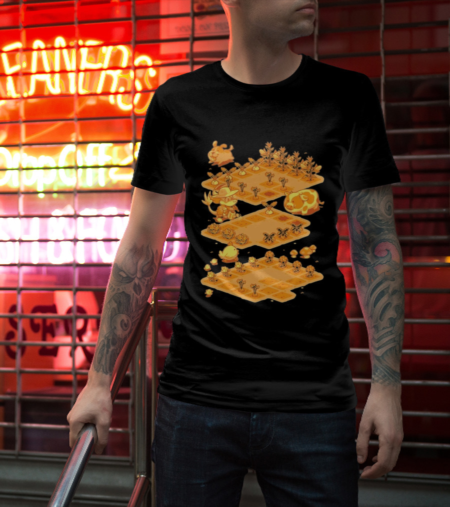 GDQ Happy Harvest Farm Simulation Cute Animals And Crops T-Shirt