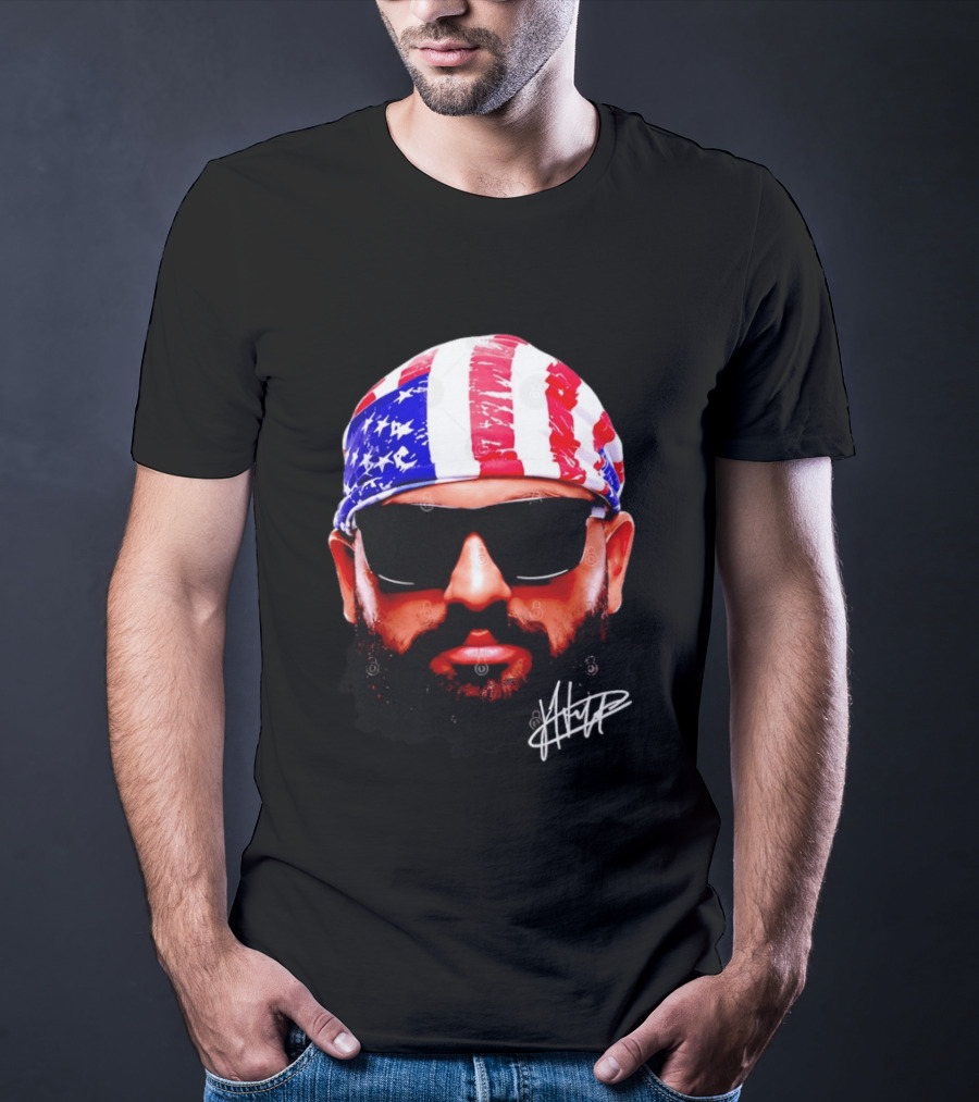Josh Hokit American Flag Bandana UFC Signature T-Shirt