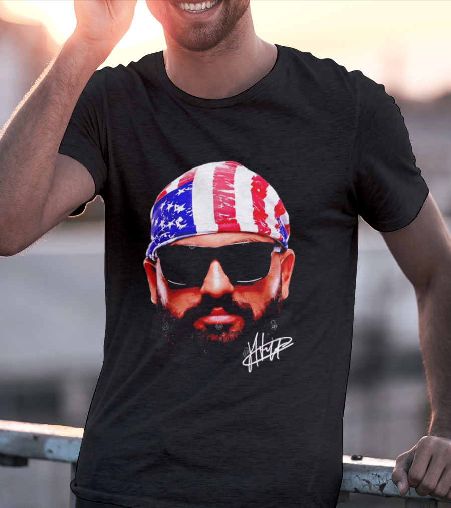 Josh Hokit American Flag Bandana UFC Signature T-Shirt