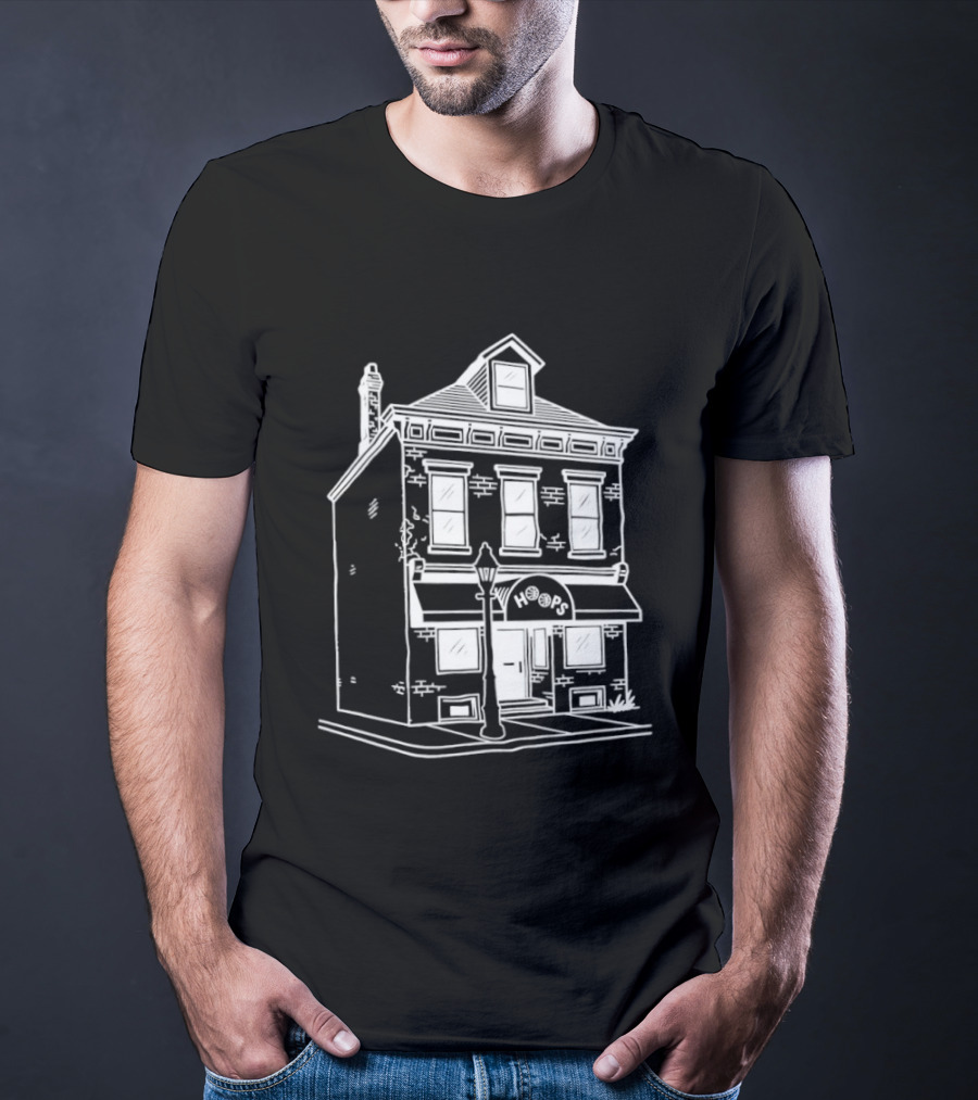 Hoops Sports Bar Reading Iconic Pub Building T-Shirt