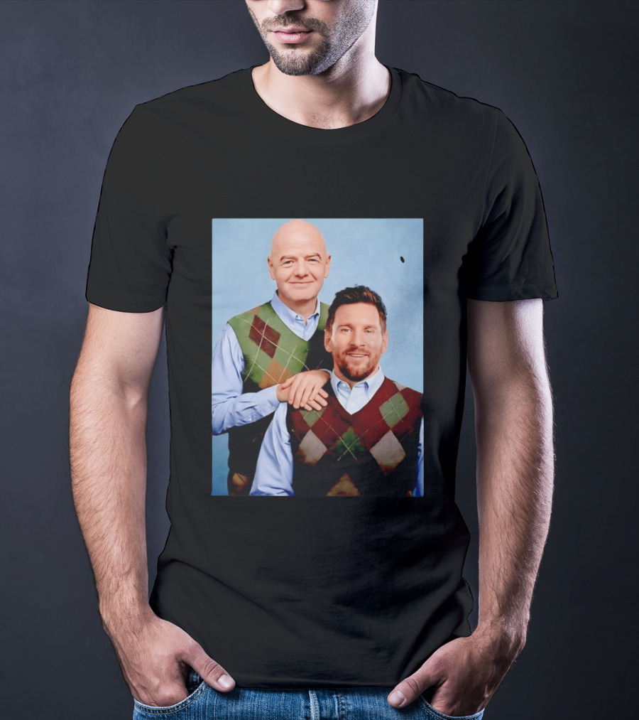 Lionel Messi And Gianni Infantino Step Brothers Movie Style Sweater Vest Image T-Shirt