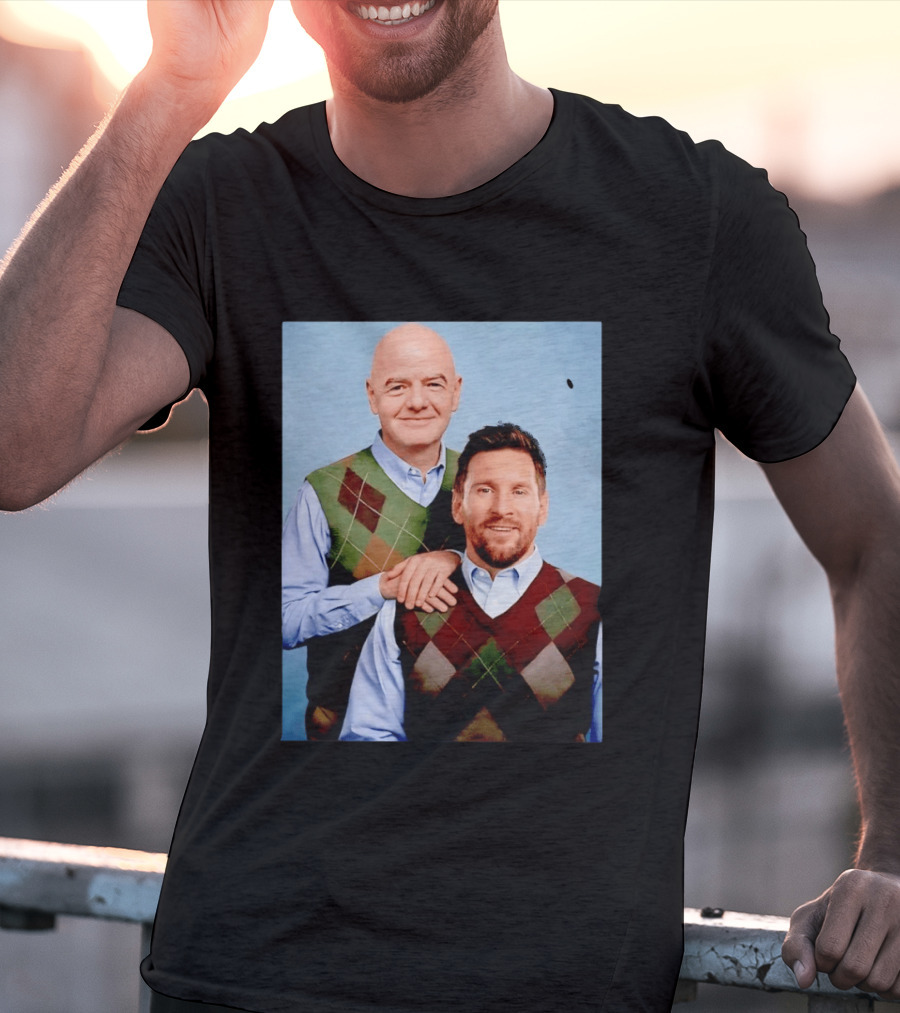 Lionel Messi And Gianni Infantino Step Brothers Movie Style Sweater Vest Image T-Shirt