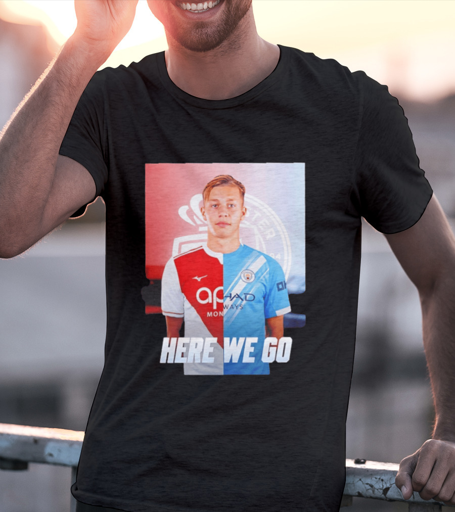 Mathys Detourbet Manchester City AS Monaco Transfer Here We Go T-Shirt
