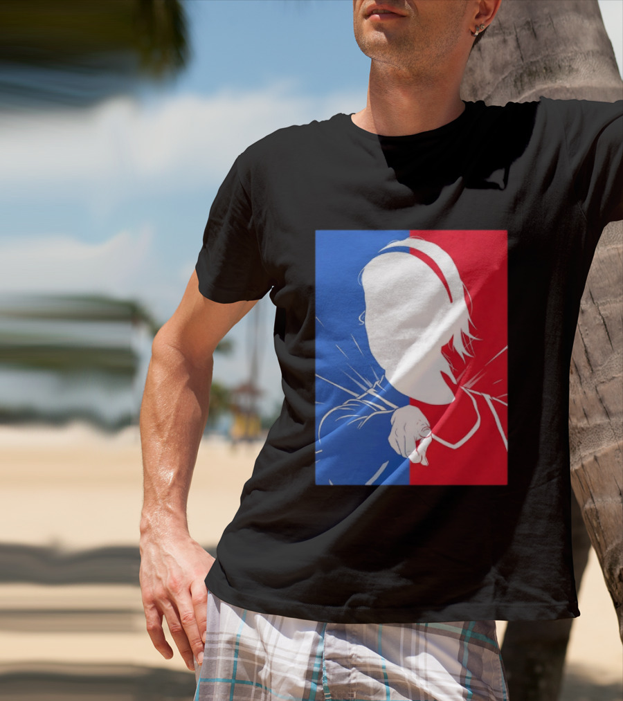 Sophie Cunningham Indiana Fever WNBA Player Silhouette Blue Red T-Shirt