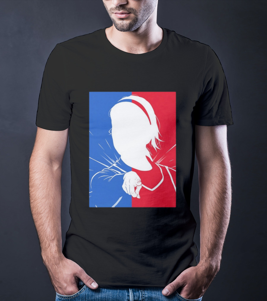 Sophie Cunningham Indiana Fever WNBA Player Silhouette Blue Red T-Shirt