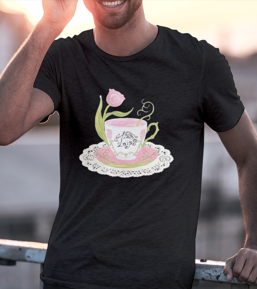The Two Lips Teacup Floral Saucer Lace Doily T-Shirt