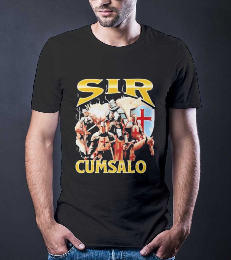 Sir Cumsalo Medieval Crusader Knights With Shield And Cross T-Shirt