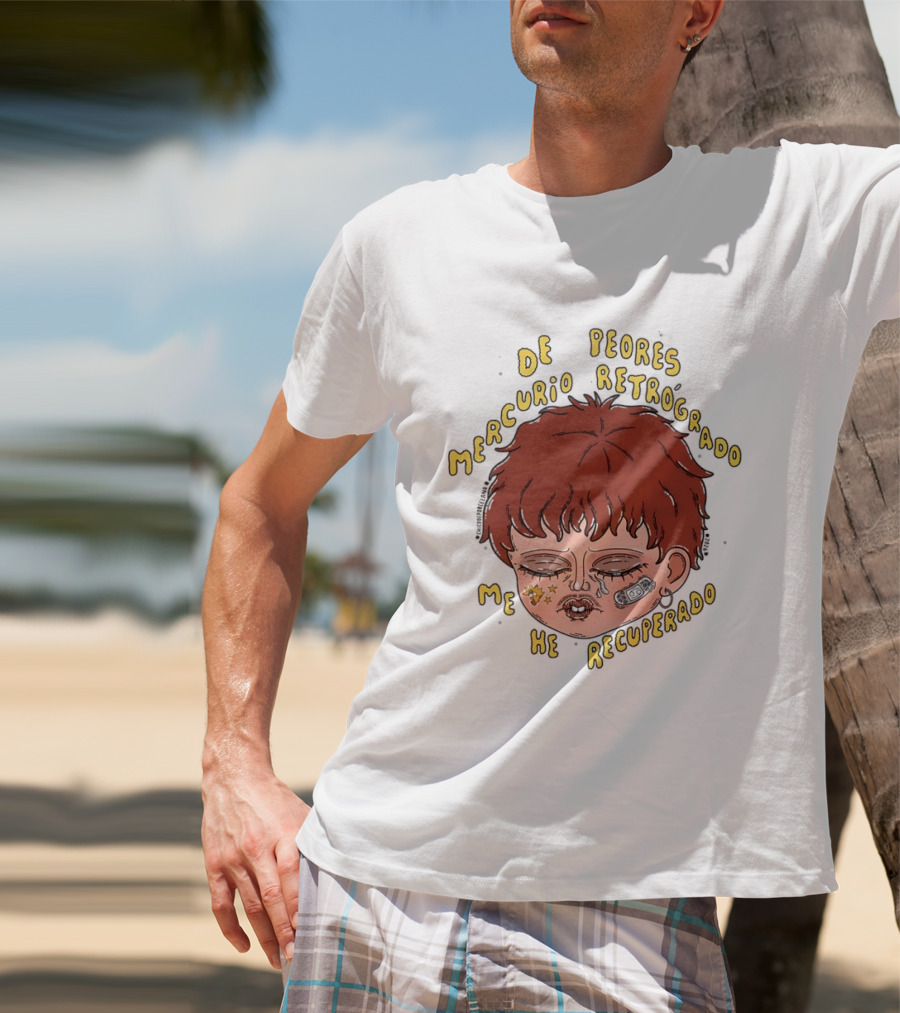 Mercurio Retrógrado De Peores Me He Recuperado Cara Llena De Estrellas Y Maquillaje Artístico T-Shirt