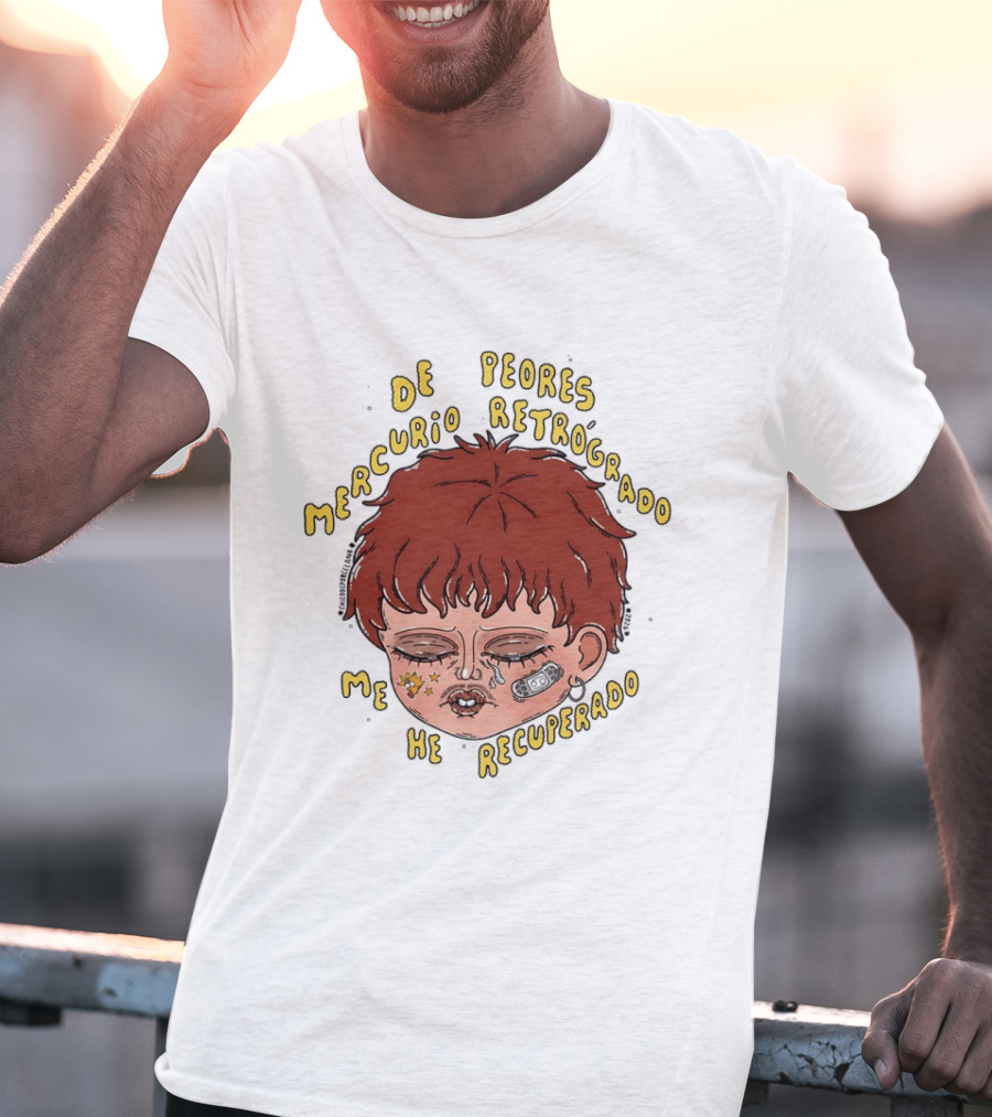 Mercurio Retrógrado De Peores Me He Recuperado Cara Llena De Estrellas Y Maquillaje Artístico T-Shirt