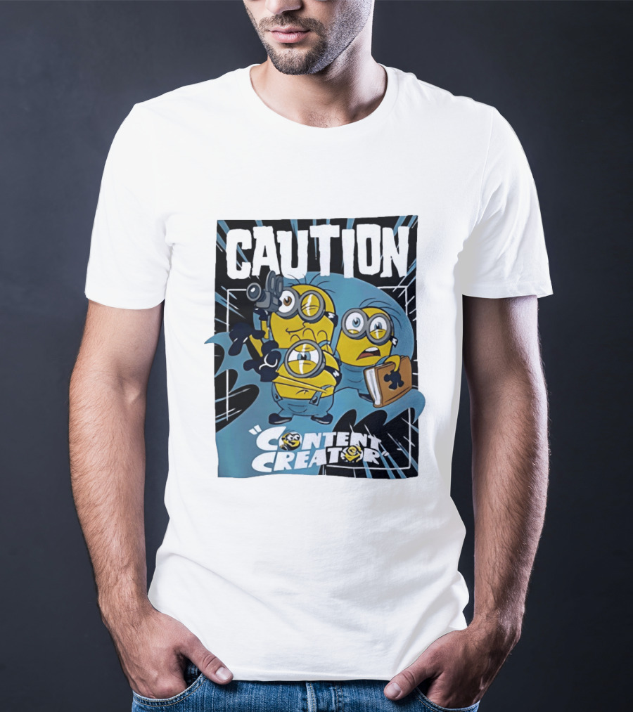 Caution Minions Content Creator Camera Book T-Shirt