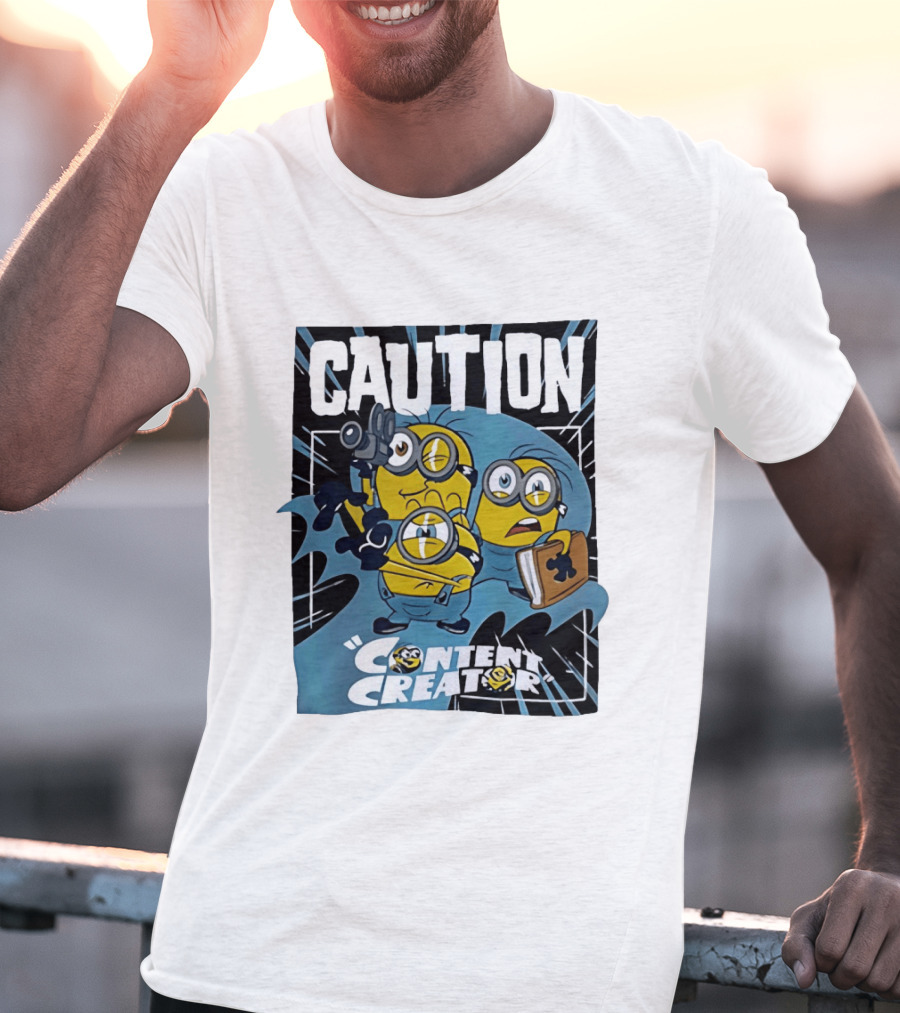 Caution Minions Content Creator Camera Book T-Shirt