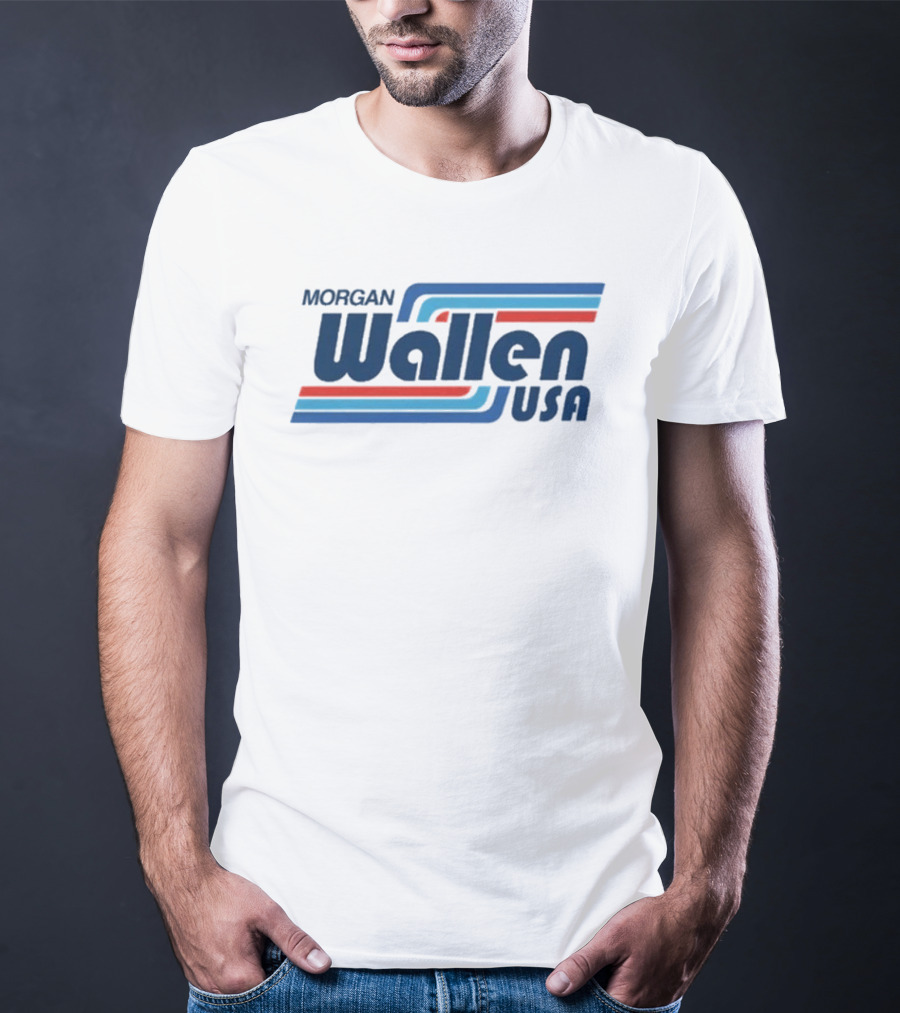 Morgan Wallen USA Vintage Style Red Blue Stripes T-Shirt