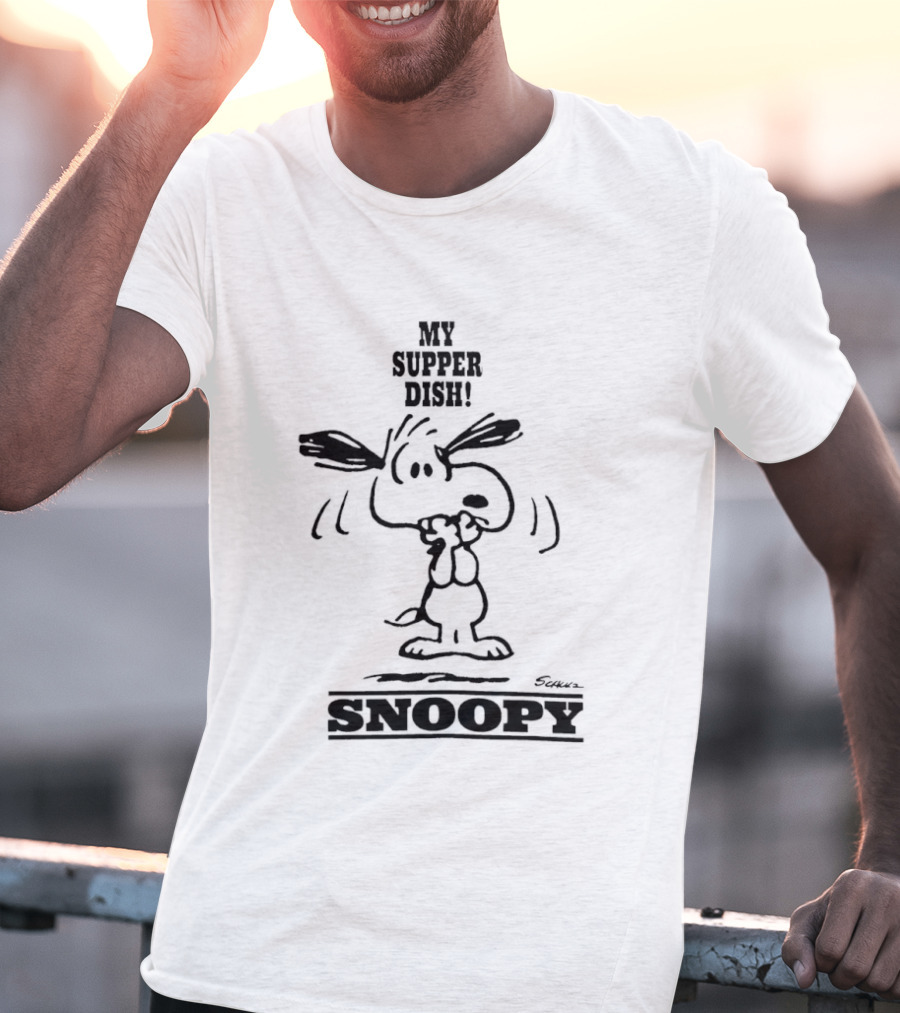 Snoopy My Supper Dish Peanuts Charlie Brown T-Shirt