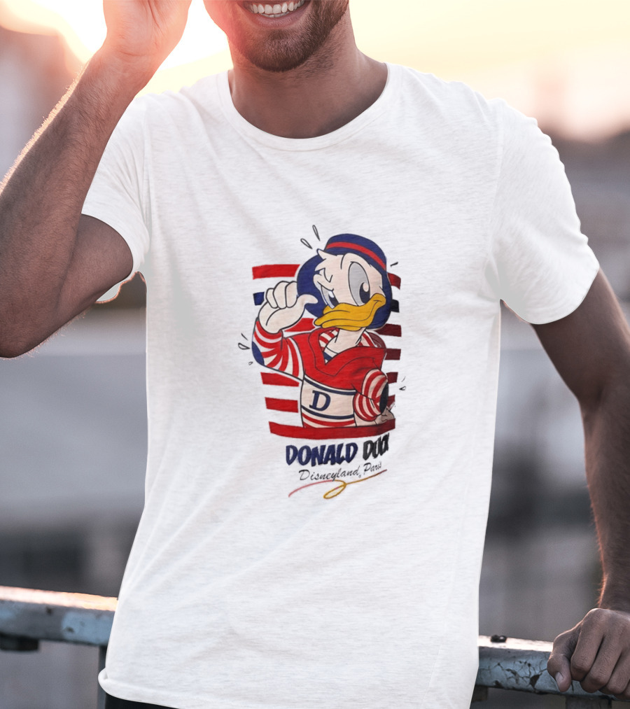 Donald Duck Disneyland Paris Red And White Striped Outfit T-Shirt