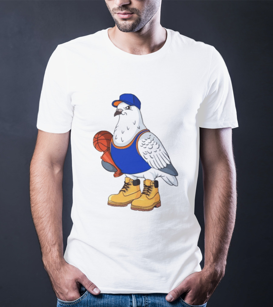 NYC Pigeon New York Forever Basketball Player Cartoon Pigeon In Jersey With Basketball T-Shirt