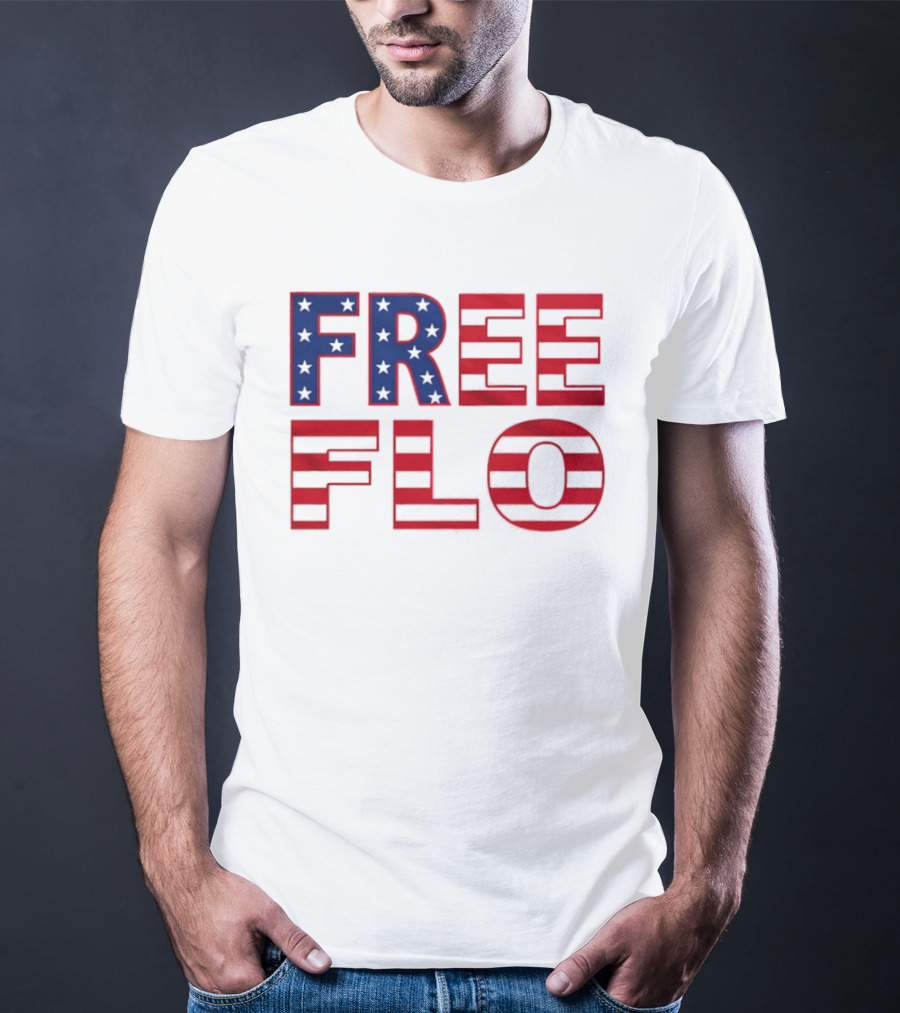 Free Flo USA Flag Stars Stripes Patriotic T-Shirt