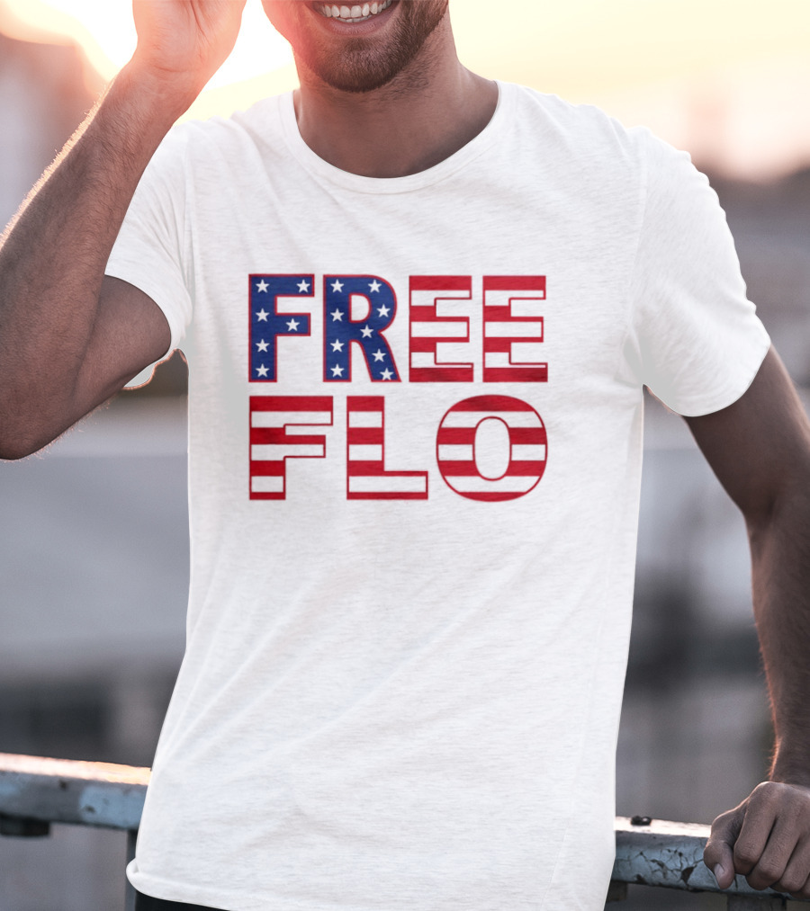 Free Flo USA Flag Stars Stripes Patriotic T-Shirt