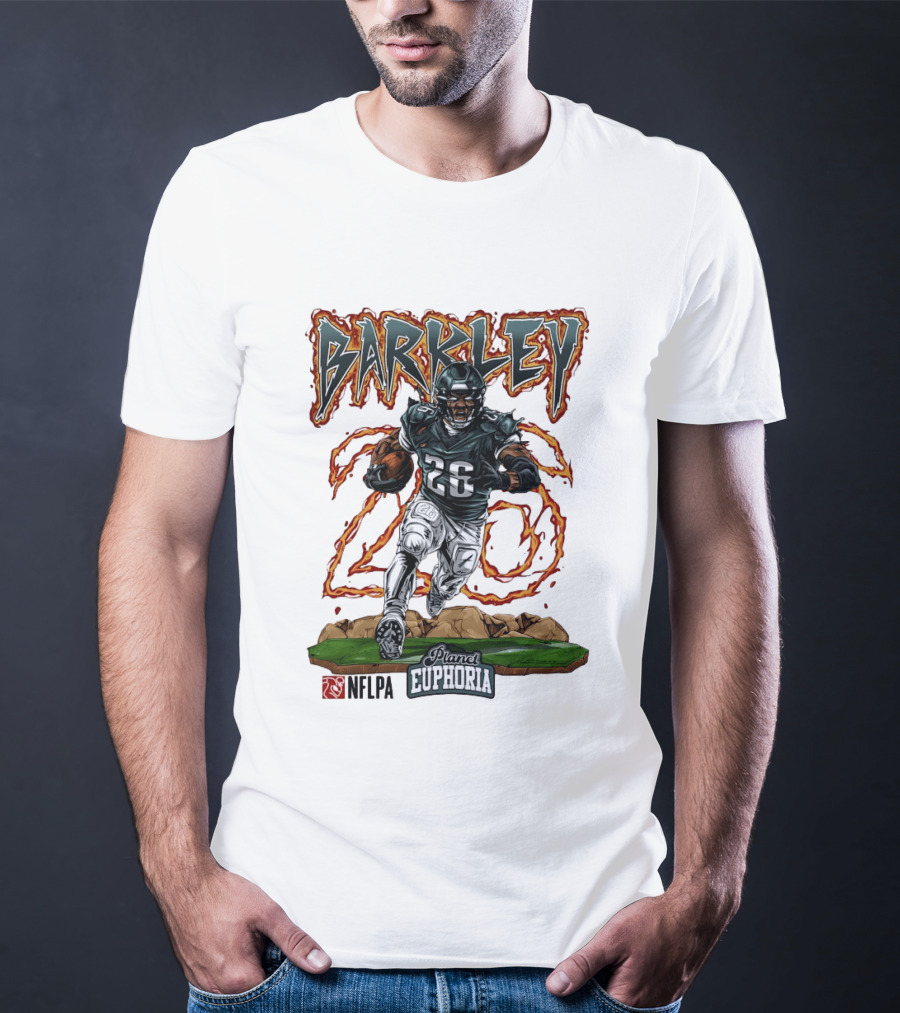 Saquon Barkley Number 26 Planet Euphoria NFLPA Football T-Shirt