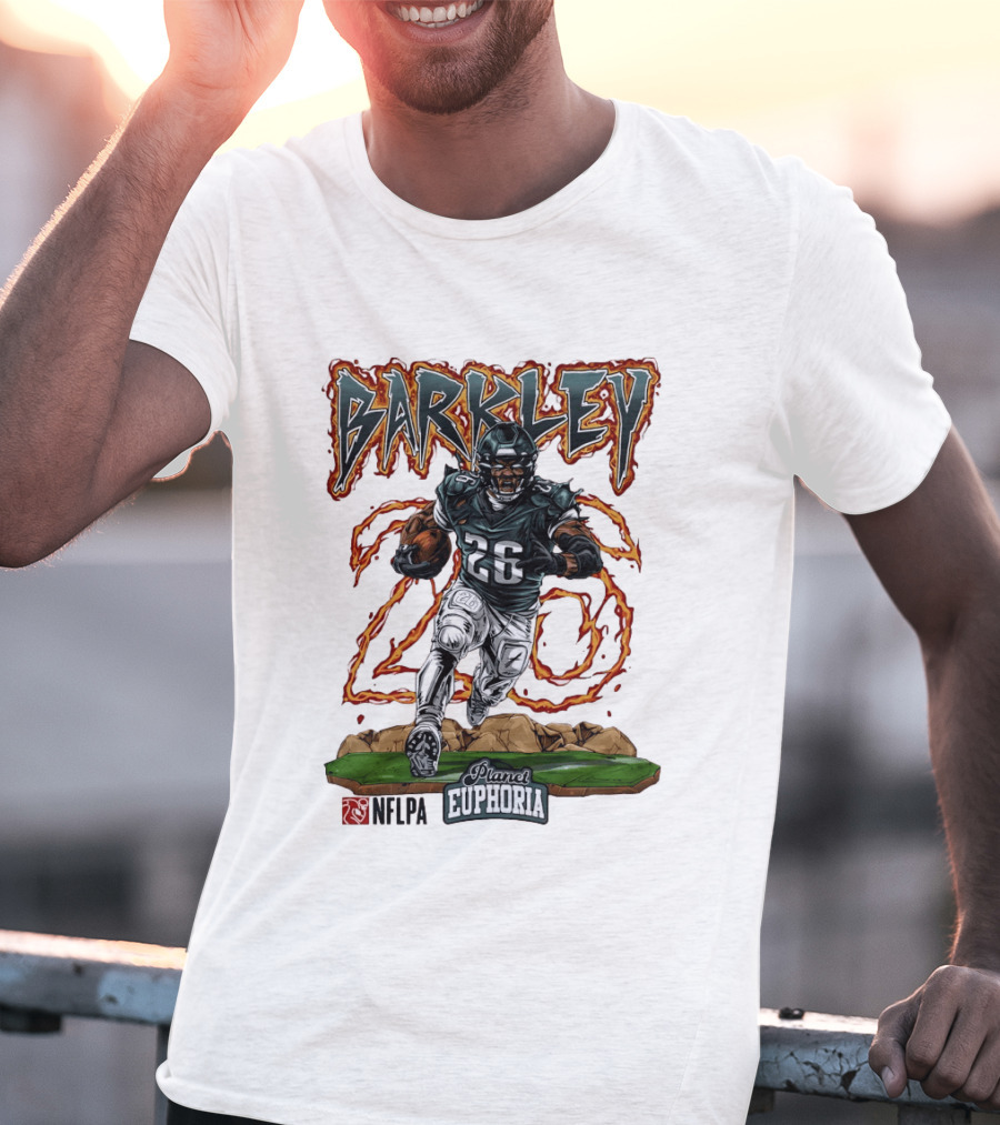 Saquon Barkley Number 26 Planet Euphoria NFLPA Football T-Shirt