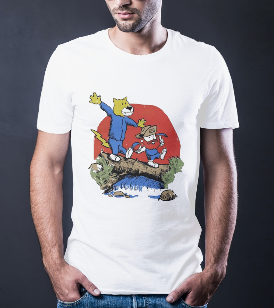 Denver Nuggets Rocky Mountain Lion Cartoon Adventure With Basketball T-Shirt
