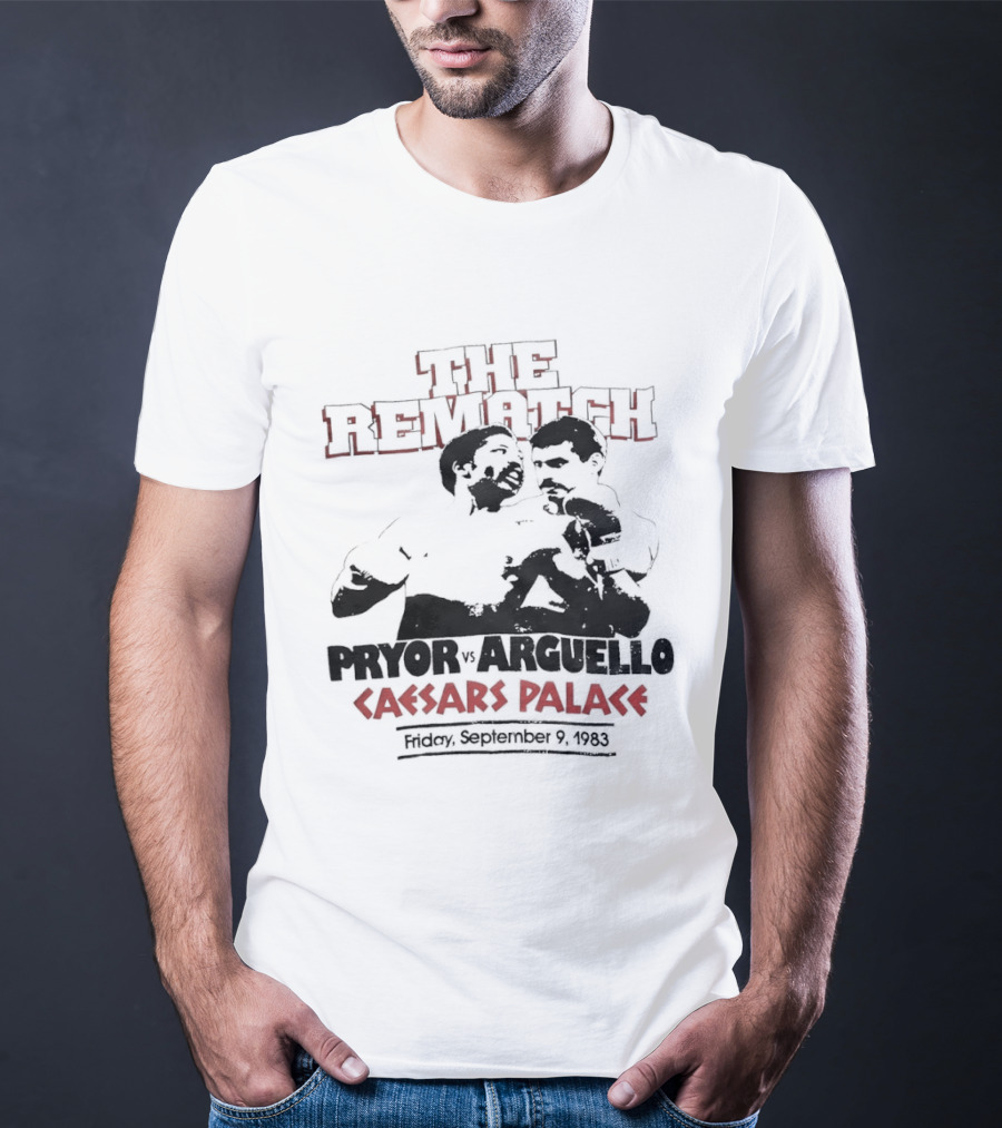 Pryor Vs Arguello The Rematch Caesars Palace 1983 Boxing Memorabilia T-Shirt