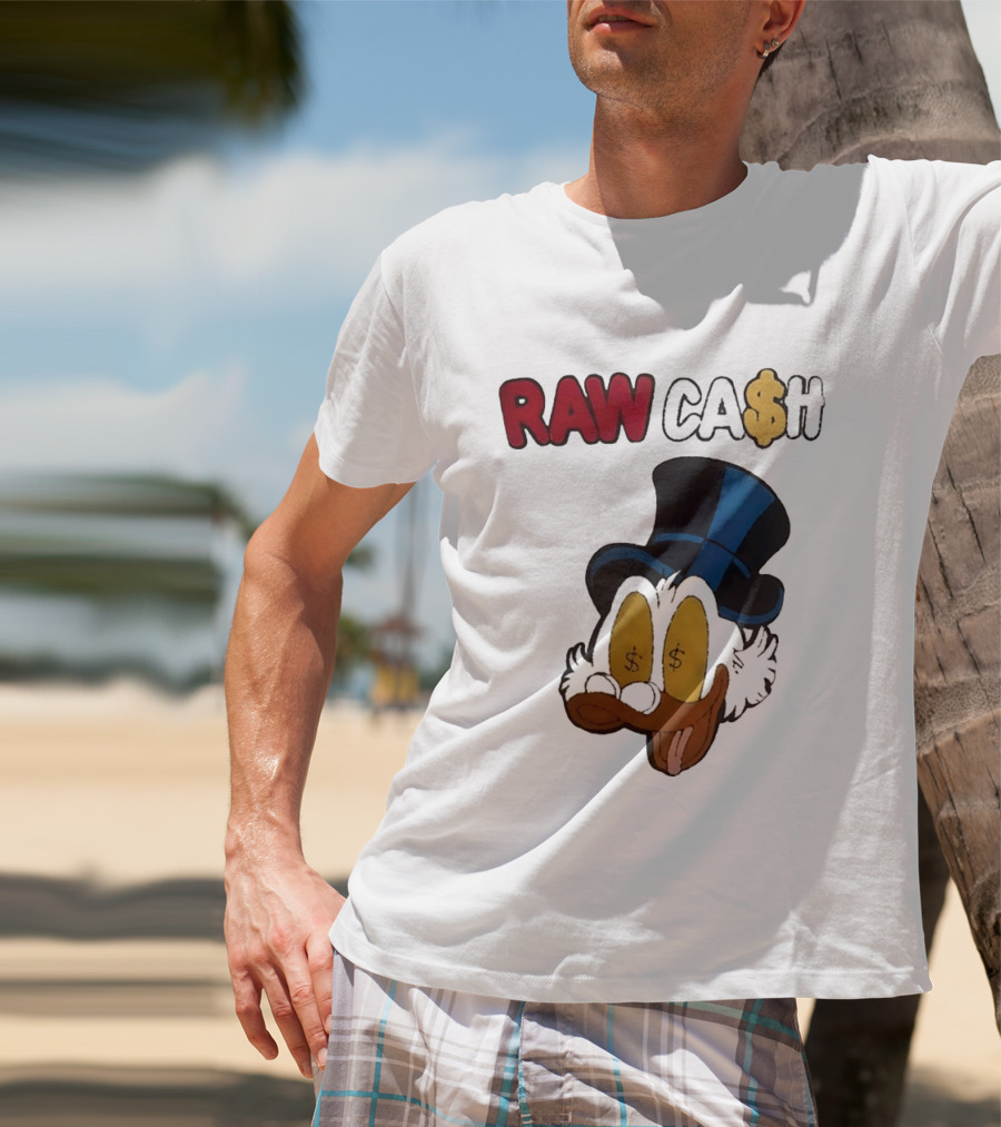 RAW CA$H Duck Eyes Dollar Sign Hat T-Shirt