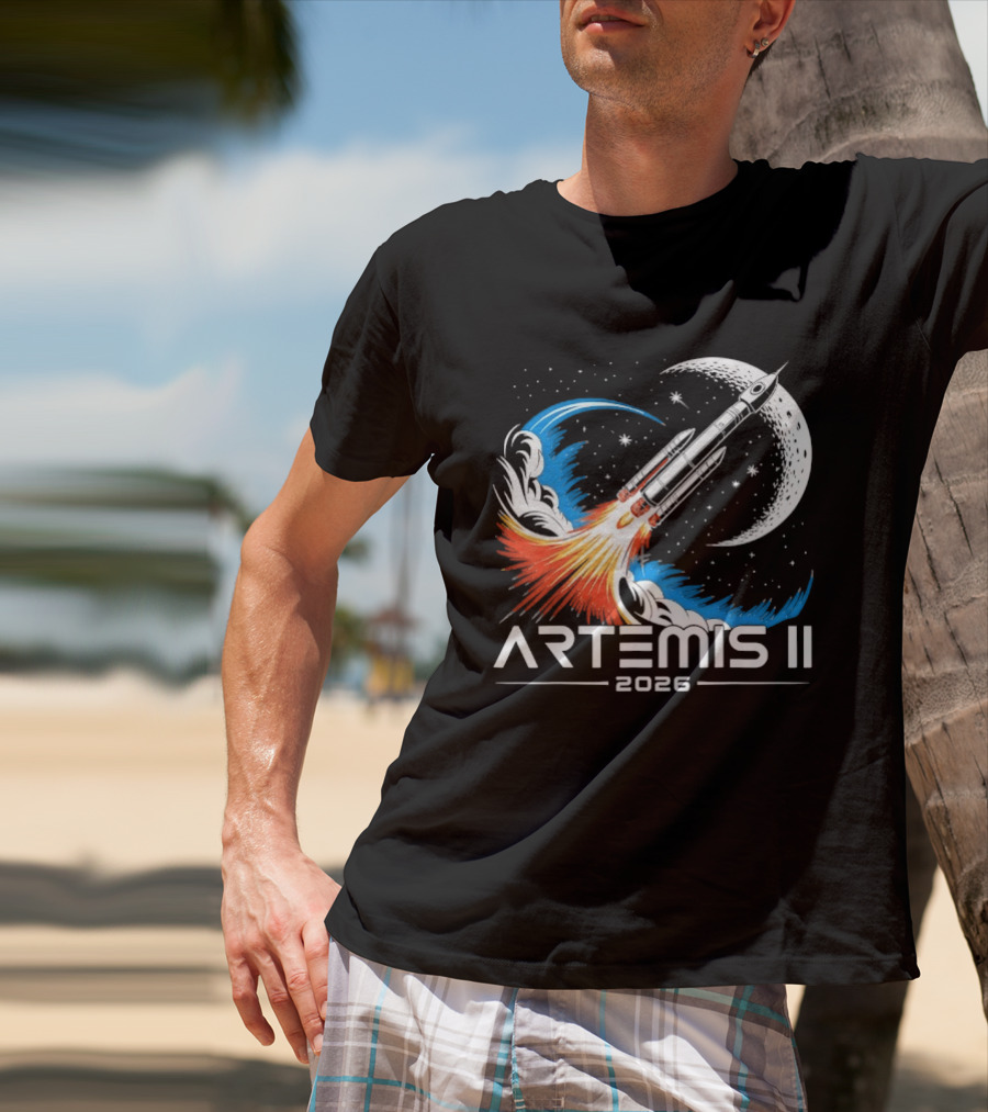 Artemis II 2026 Moon Rocket Space Exploration Launch T-Shirt