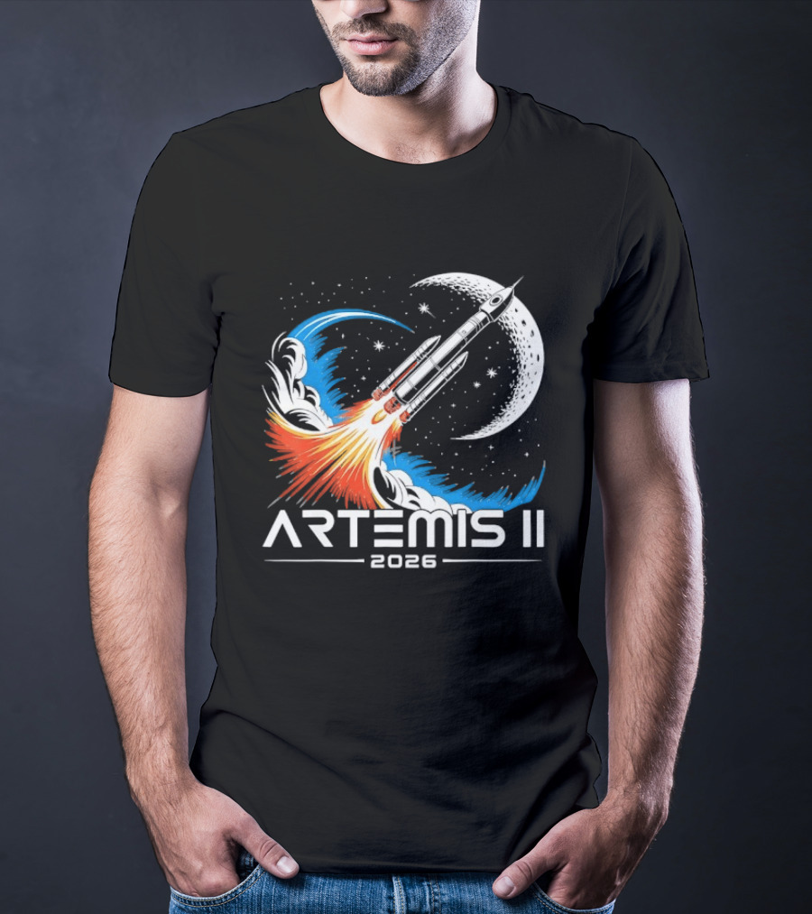 Artemis II 2026 Moon Rocket Space Exploration Launch T-Shirt