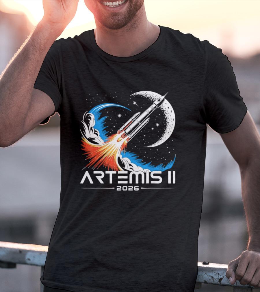 Artemis II 2026 Moon Rocket Space Exploration Launch T-Shirt