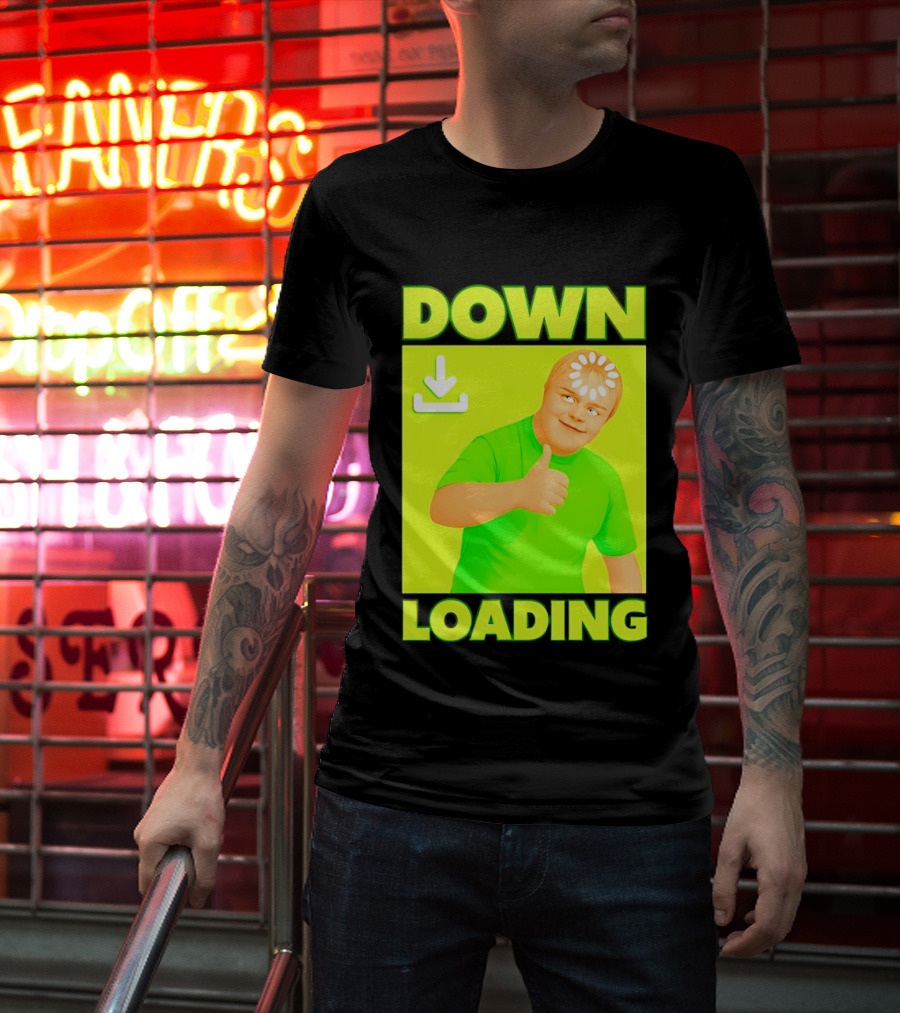 Down Loading Thumbs Up Meme Humorous Internet Guy T-Shirt