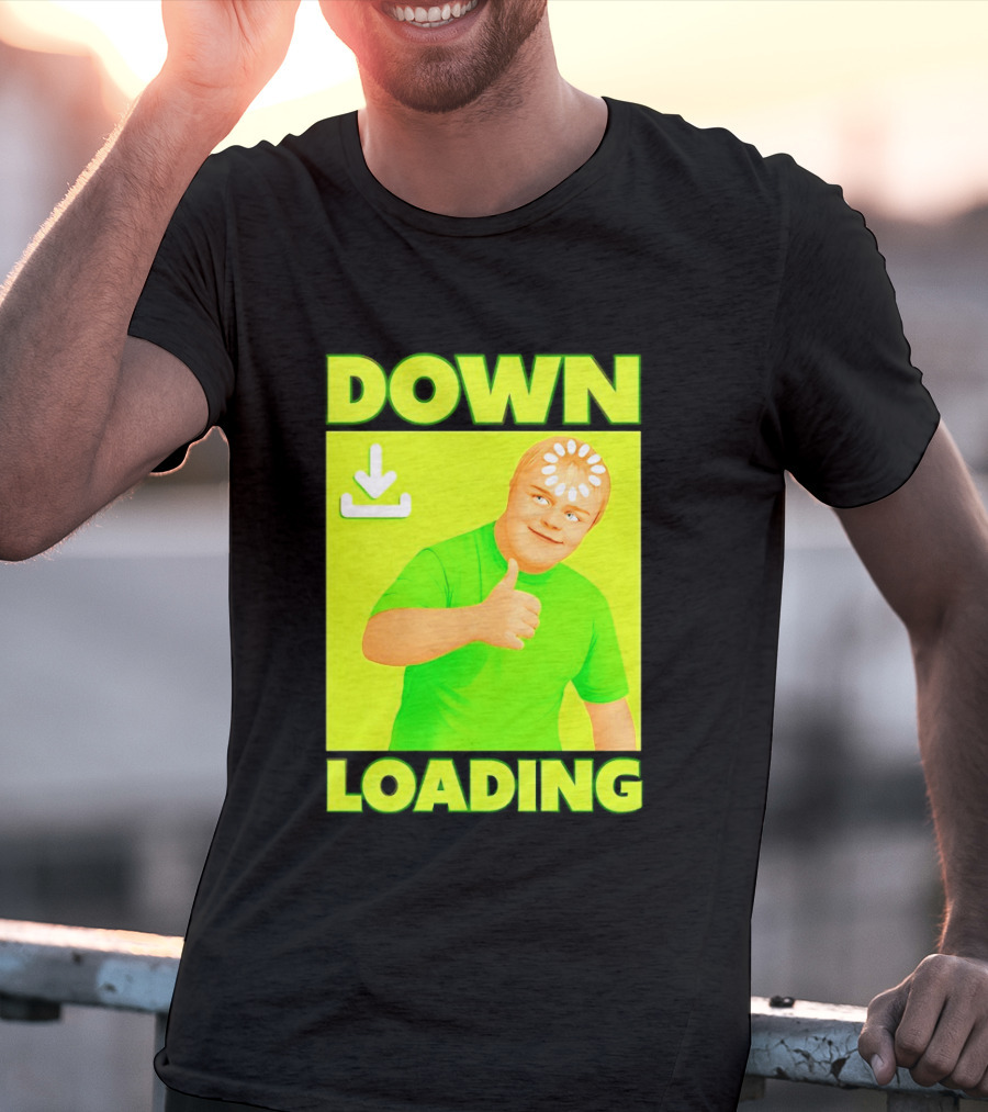 Down Loading Thumbs Up Meme Humorous Internet Guy T-Shirt