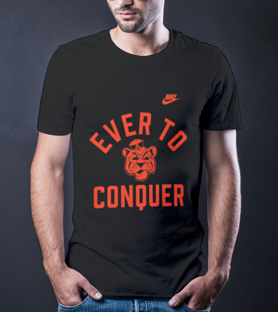 Auburn Tigers Ever To Conquer Tiger Face Nike Swoosh T-Shirt