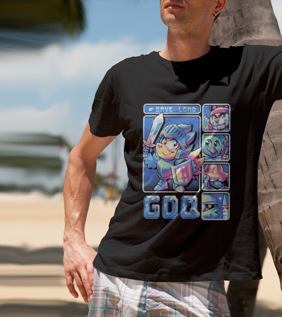Fangamer GDQ Quick Quest Save Load Knight Adventure Characters T-Shirt
