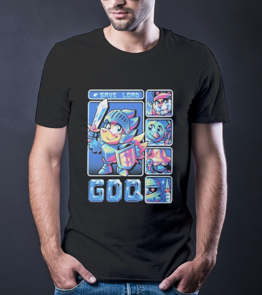 Fangamer GDQ Quick Quest Save Load Knight Adventure Characters T-Shirt