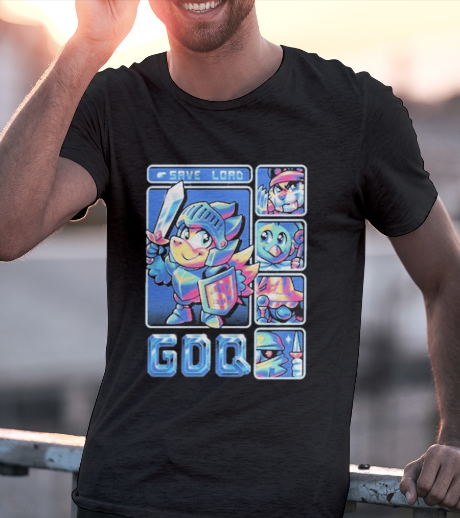 Fangamer GDQ Quick Quest Save Load Knight Adventure Characters T-Shirt