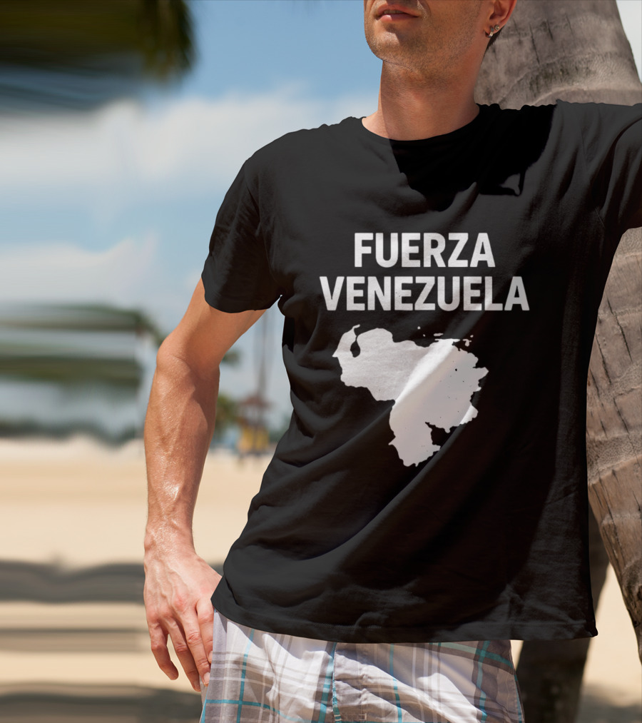 Fuerza Venezuela Map Silhouette Strength Message T-Shirt