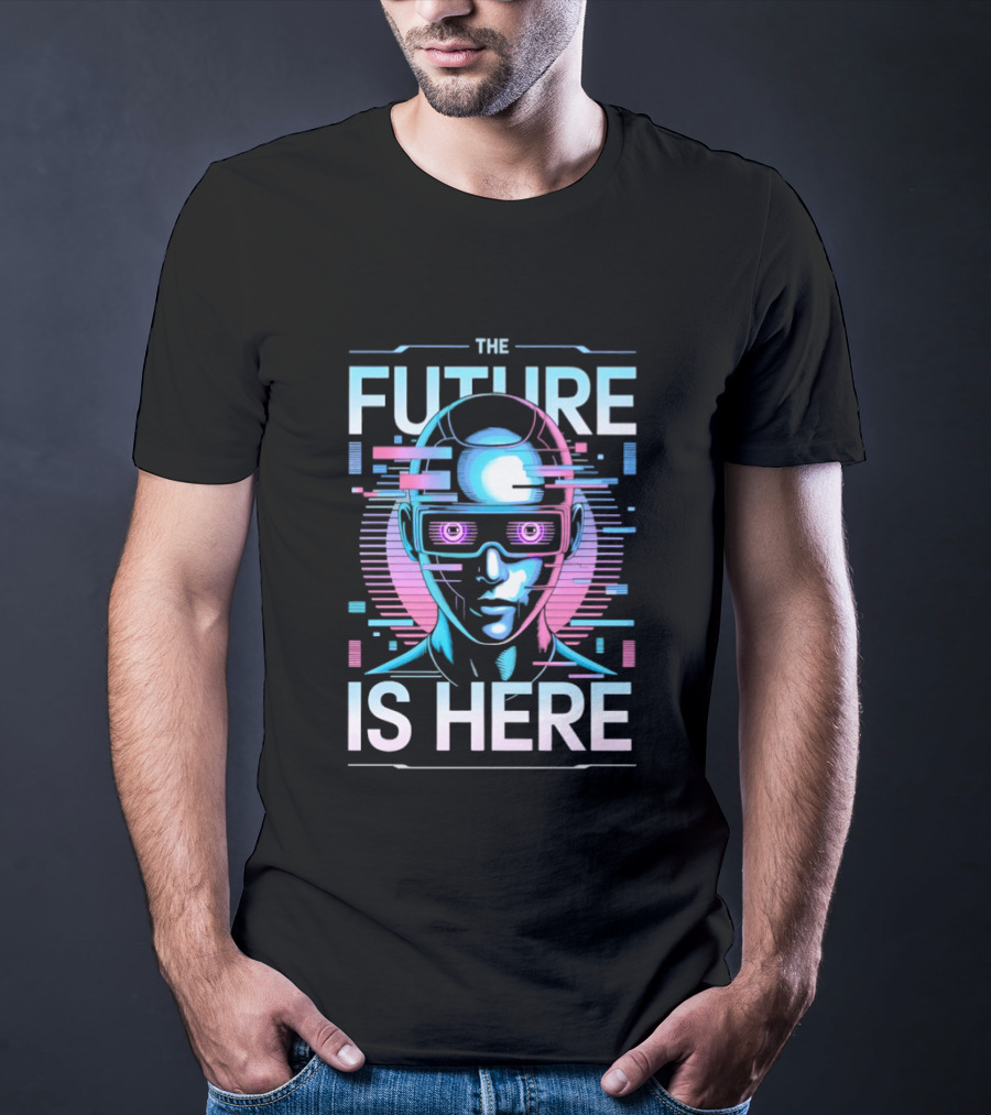 The Future Is Here Cyberpunk Android VR Goggles T-Shirt