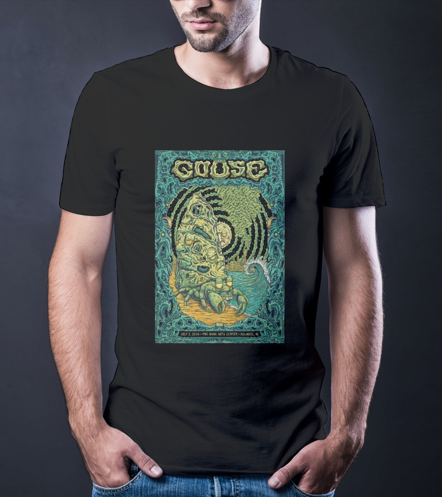 Goose July 2 2026 PNC Bank Arts Center Holmdel NJ Psychedelic Monster Wave T-Shirt