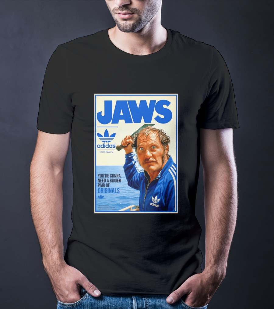 Jaws Adidas Originals You're Gonna Need A Bigger Pair Quint Machete T-Shirt