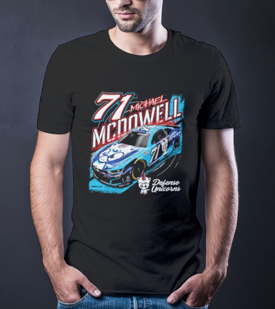 Michael McDowell 71 NASCAR Defense Unicorns Phoenix Performance T-Shirt