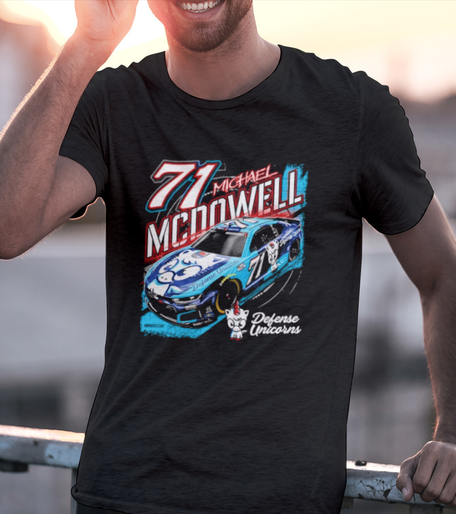 Michael McDowell 71 NASCAR Defense Unicorns Phoenix Performance T-Shirt